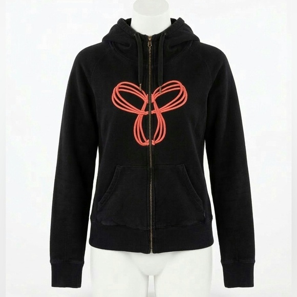 TNA Tops - TNA Black Zip Up Hoodie with Coral Logo Y2K Throwback OG